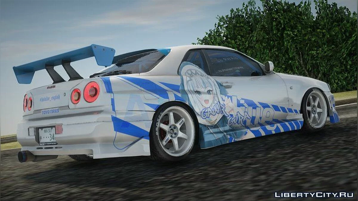 1999 Nissan Skyline GT-R BNR34 C-WEST Hololive EN Gawr Gura / GTA San Andreas