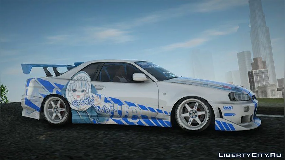 1999 Nissan Skyline GT-R BNR34 C-WEST Hololive EN Gawr Gura / GTA San Andreas