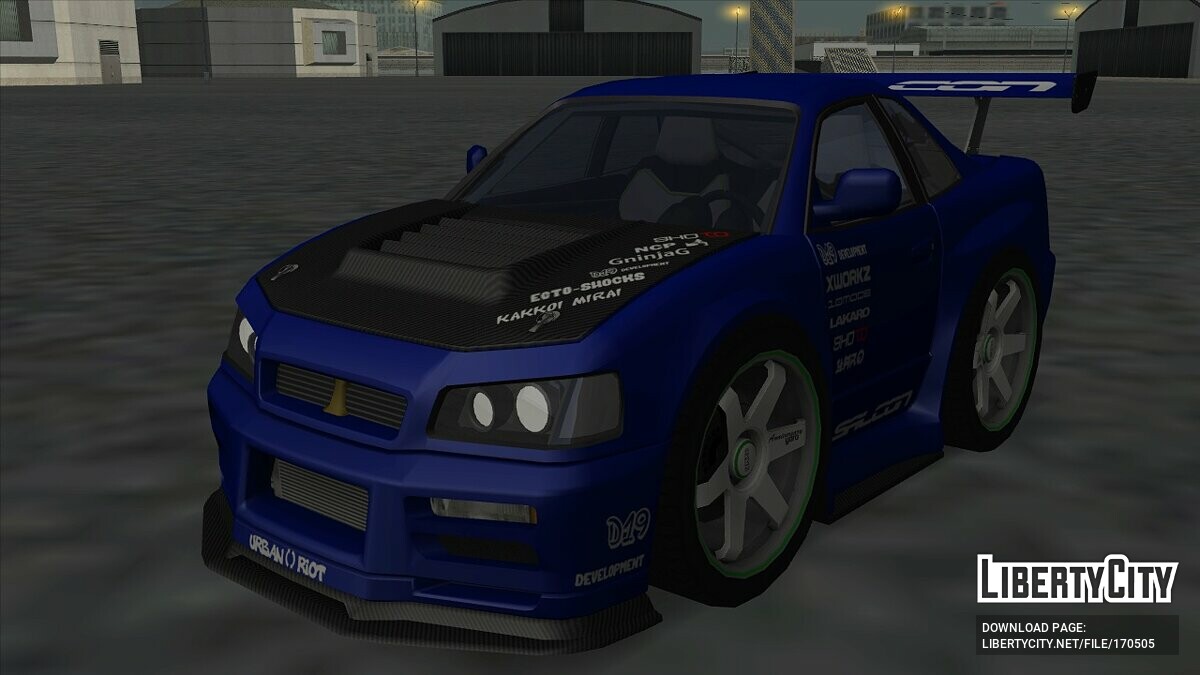 Скачать Tiny Nissan Skyline GTR-34 для GTA San Andreas