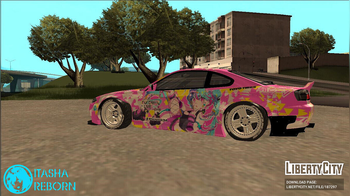 Скачать Nissan Silvia S15 Itasha Hatsune Miku of Project Sekai для GTA San  Andreas