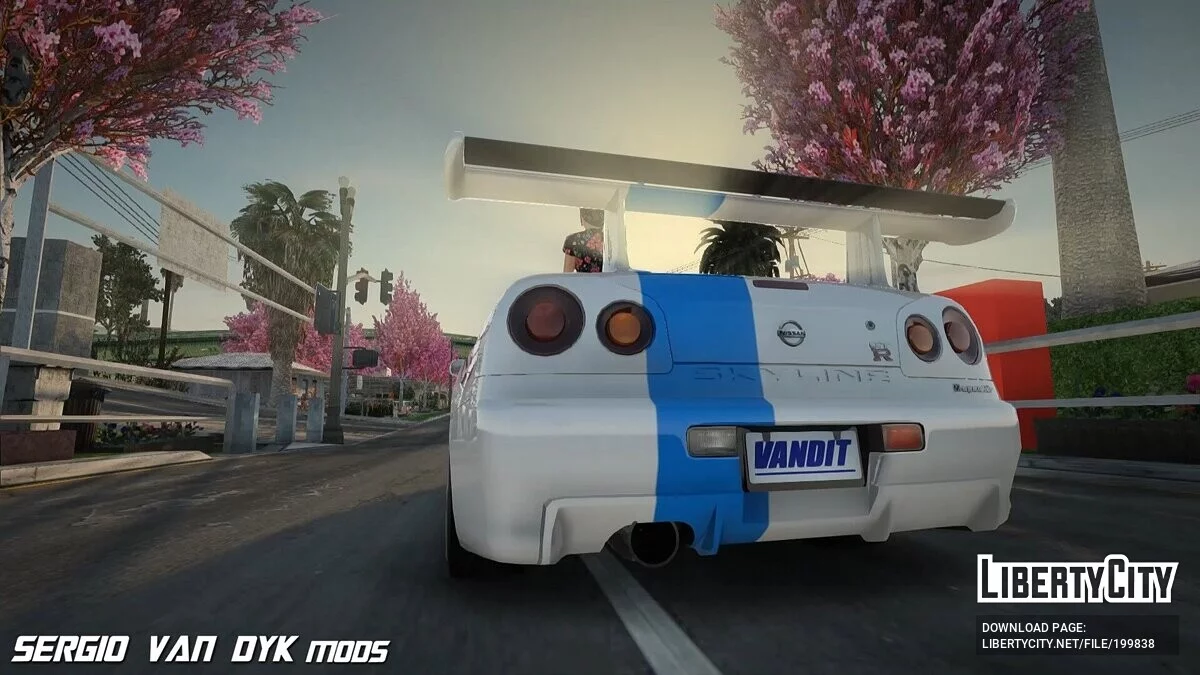 Nissan Skyline GTR R34 + Кокоро из Dead Or Alive в платье / GTA San Andreas