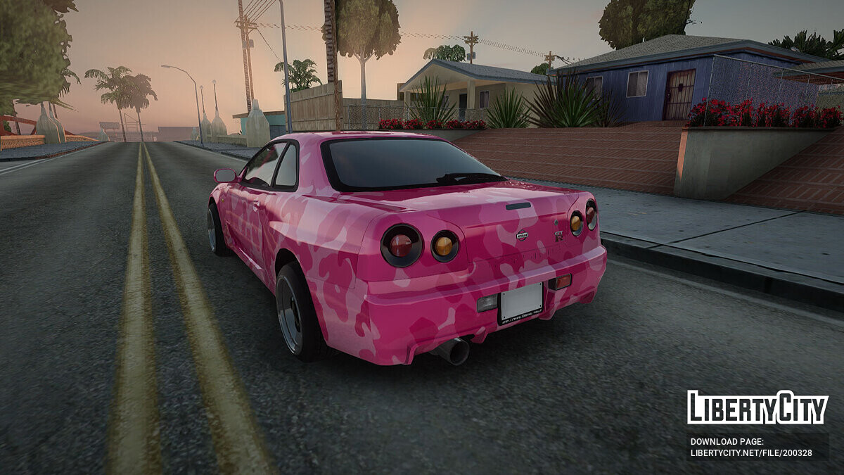 Скачать Nissan Skyline R34 Camo Drift для GTA San Andreas