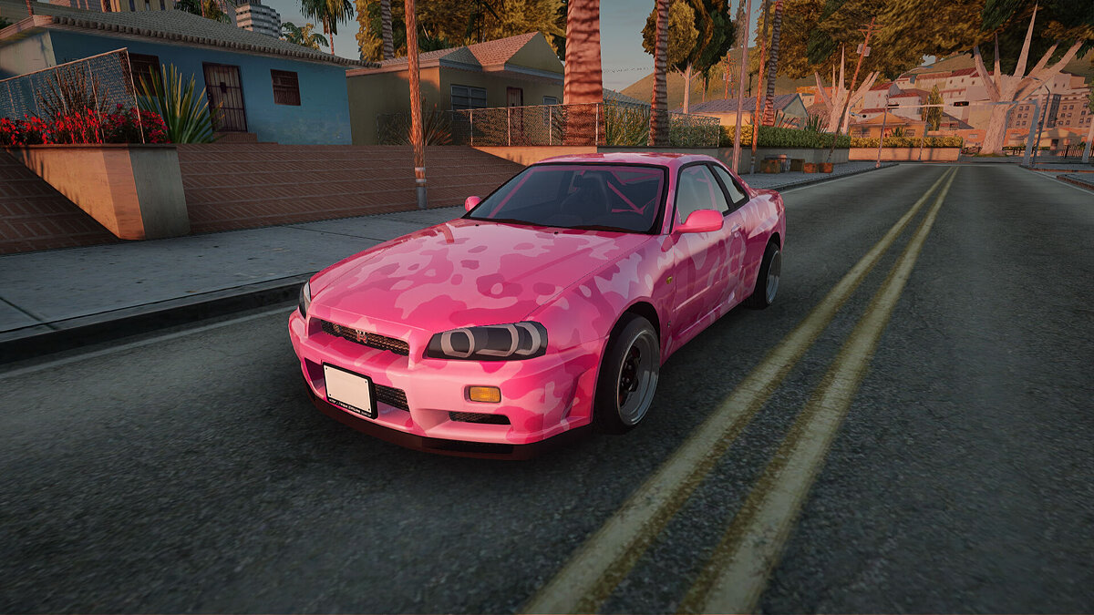 Скачать Nissan Skyline R34 Camo Drift для GTA San Andreas