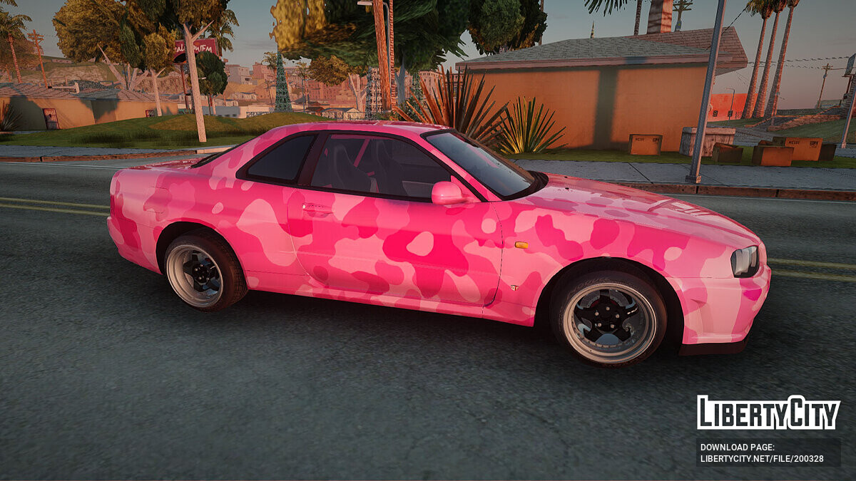 Скачать Nissan Skyline R34 Camo Drift для GTA San Andreas