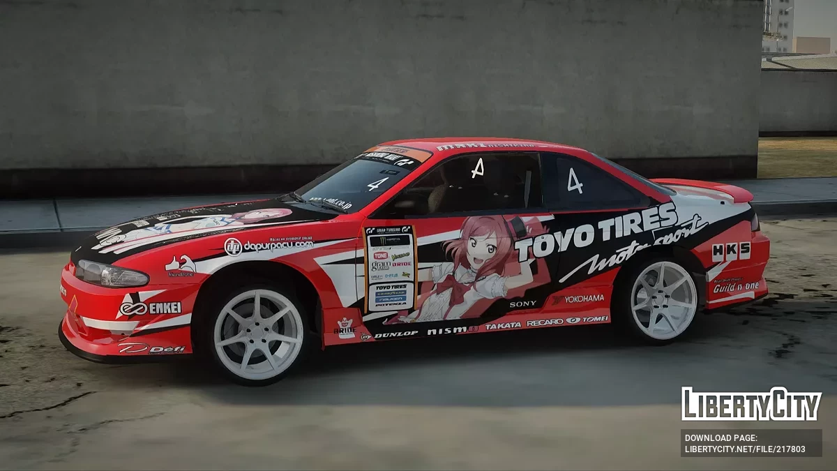 Nissan Silvia S14 Drift Nishikino Maki Itasha / GTA San Andreas