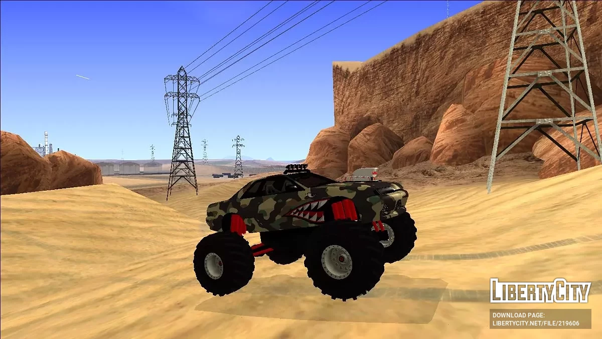 Nissan Skyline R32 Monster Truck Camo Shark / GTA San Andreas