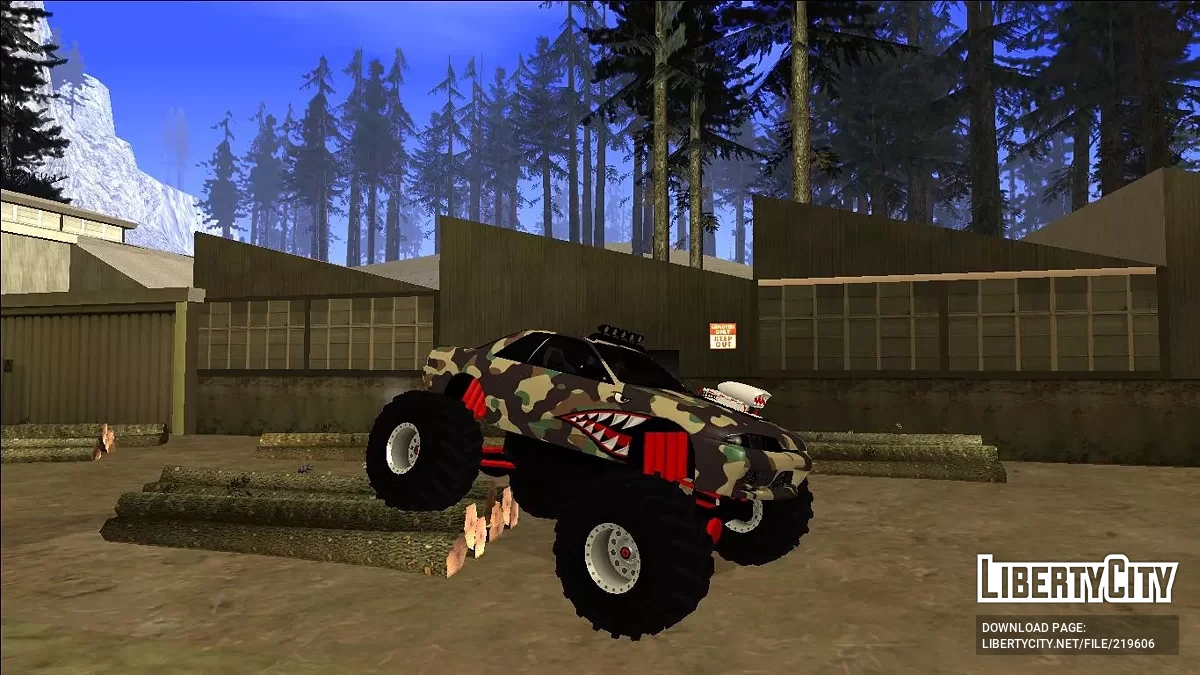 Nissan Skyline R32 Monster Truck Camo Shark / GTA San Andreas