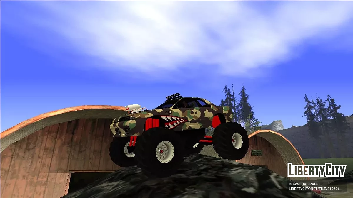 Nissan Skyline R32 Monster Truck Camo Shark / GTA San Andreas