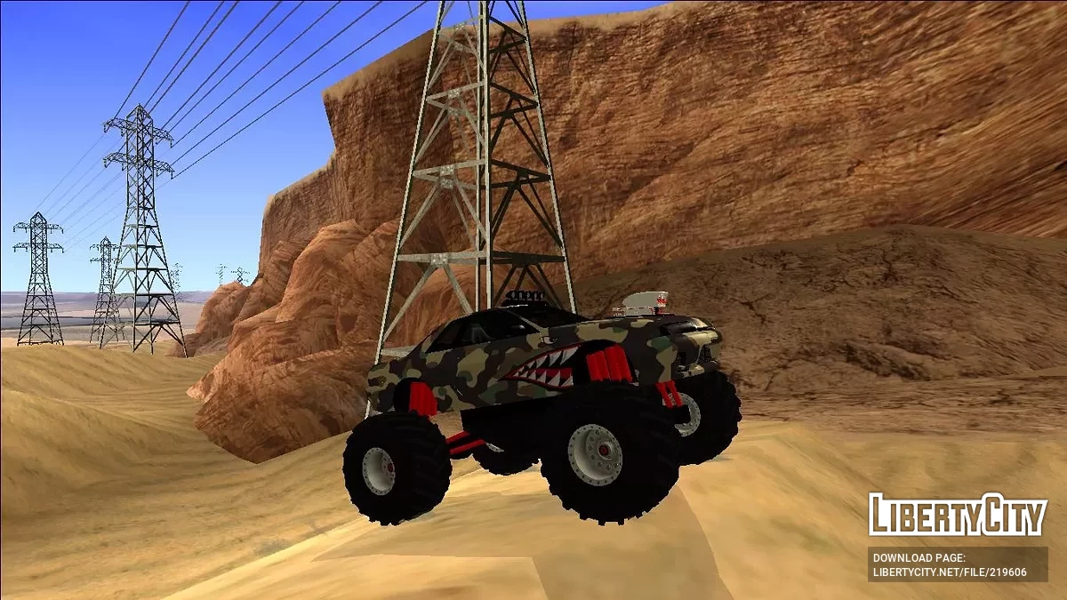 Nissan Skyline R32 Monster Truck Camo Shark / GTA San Andreas