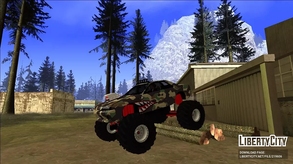 Nissan Skyline R32 Monster Truck Camo Shark / GTA San Andreas