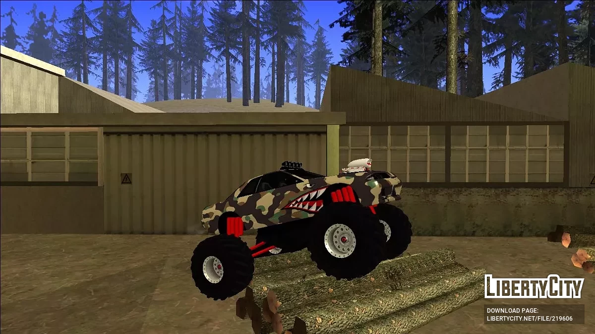 Nissan Skyline R32 Monster Truck Camo Shark / GTA San Andreas