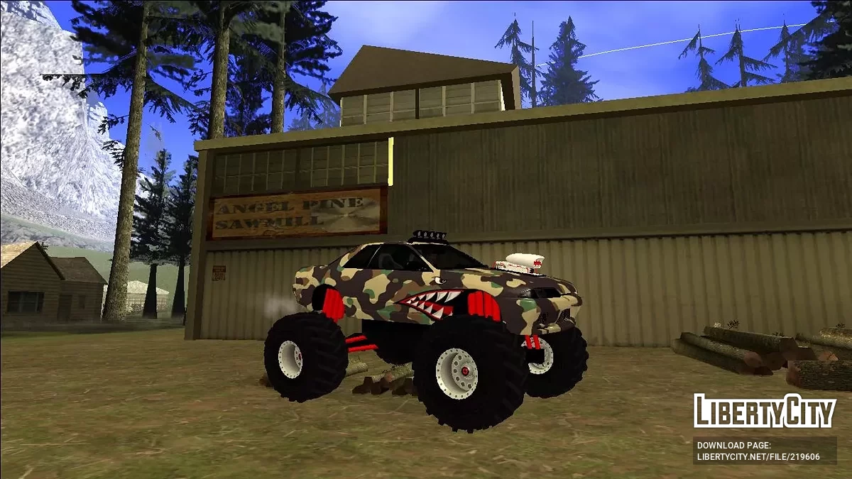 Nissan Skyline R32 Monster Truck Camo Shark / GTA San Andreas