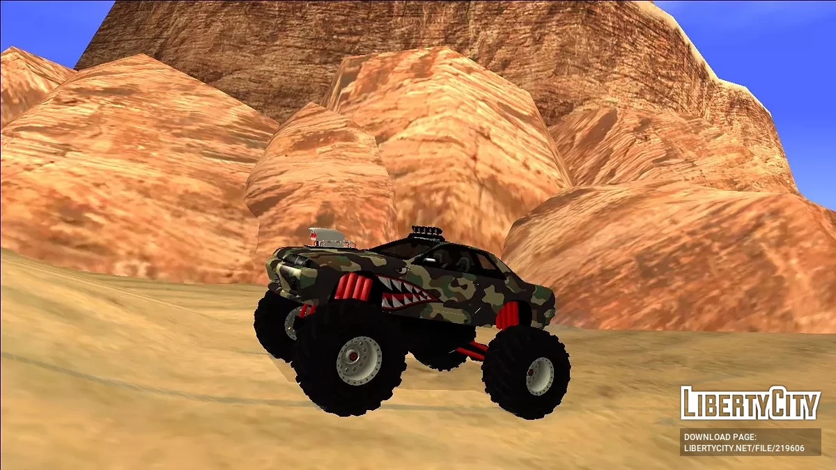 Nissan Skyline R32 Monster Truck Camo Shark / GTA San Andreas