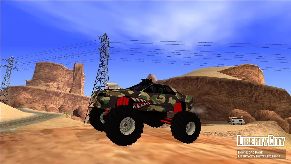 Nissan Skyline R32 Monster Truck Camo Shark / GTA San Andreas