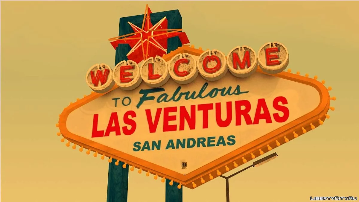 Welcome Las Venturas Sign Remastered - Новая вывеска на въезде в Las-Venturas / GTA San Andreas