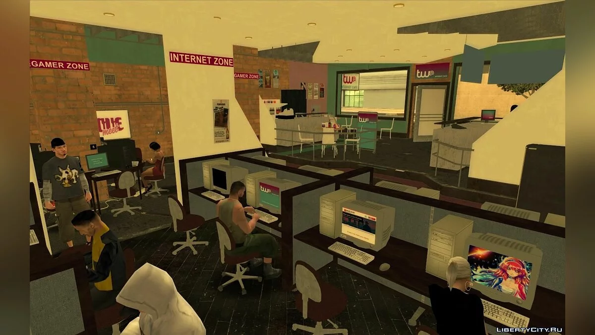 Интернет-кафе из GTA 4 / GTA San Andreas