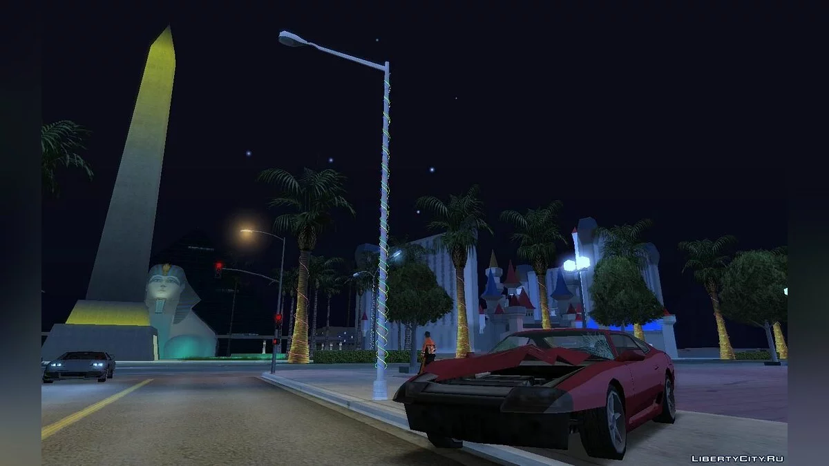 Праздничная  иллюминация на столбах  / GTA San Andreas
