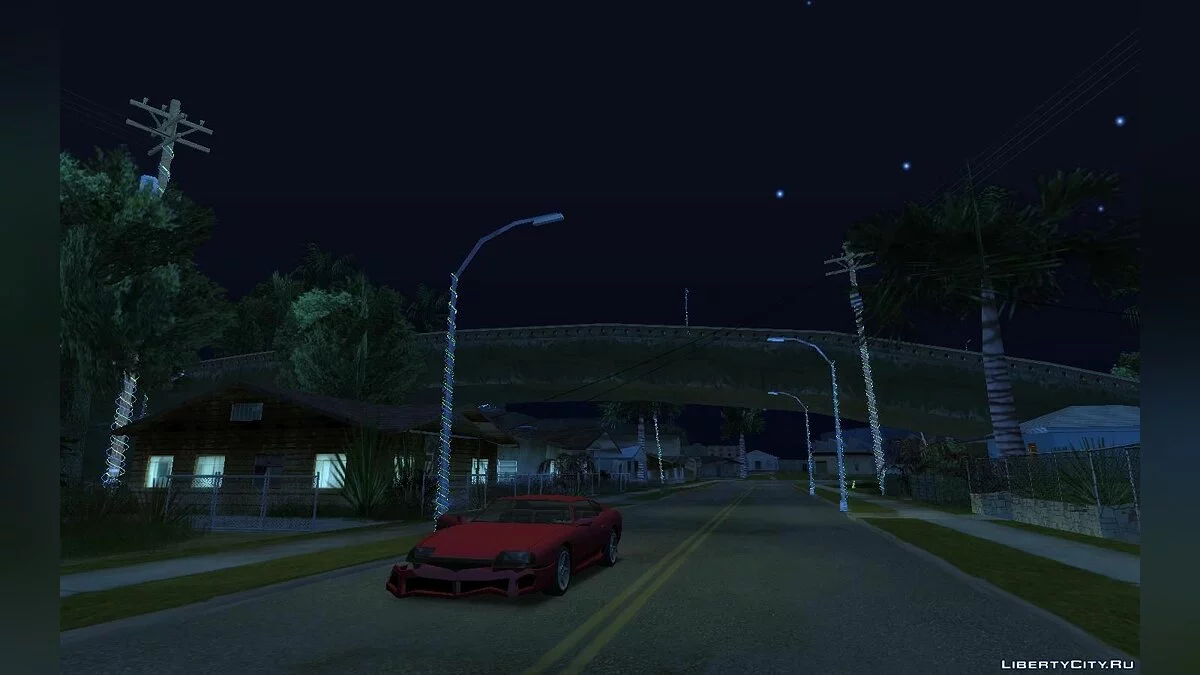 Праздничная  иллюминация на столбах  / GTA San Andreas
