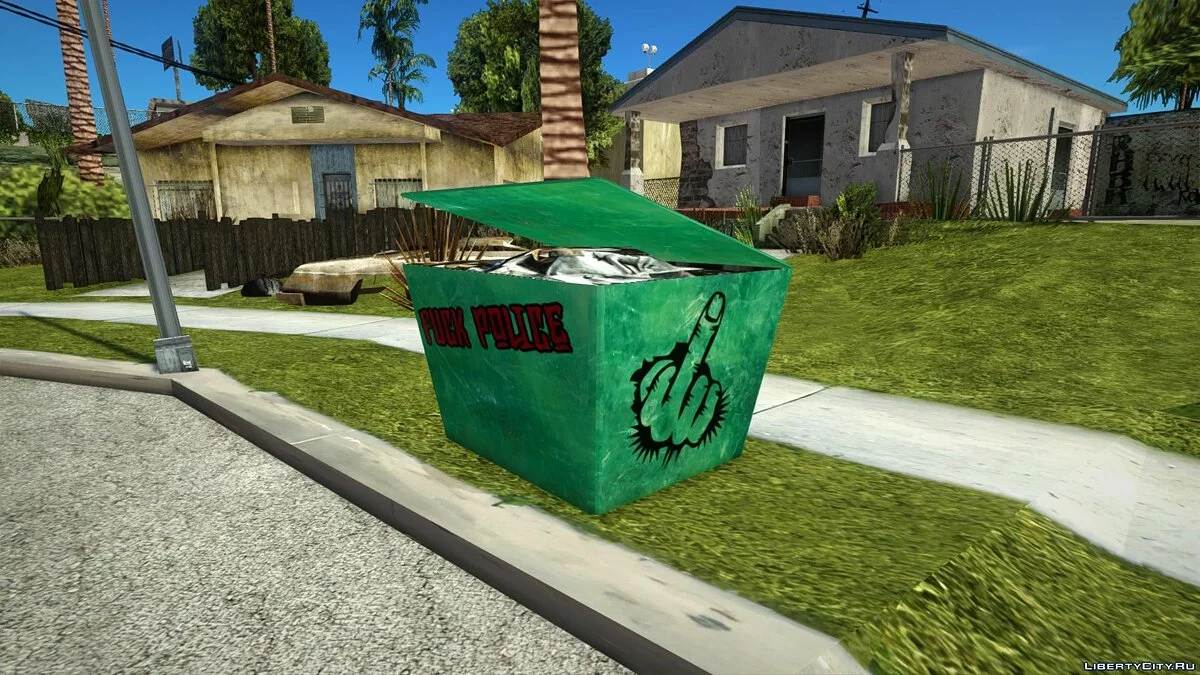 Garbage box [Green with graffiti / Pure red] / GTA San Andreas
