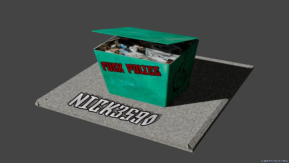 Garbage box [Green with graffiti / Pure red] / GTA San Andreas