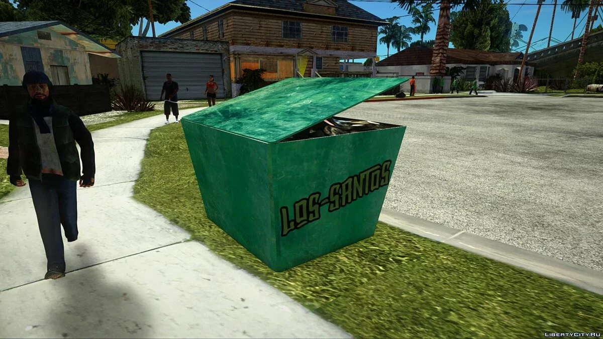 Garbage box [Green with graffiti / Pure red] / GTA San Andreas