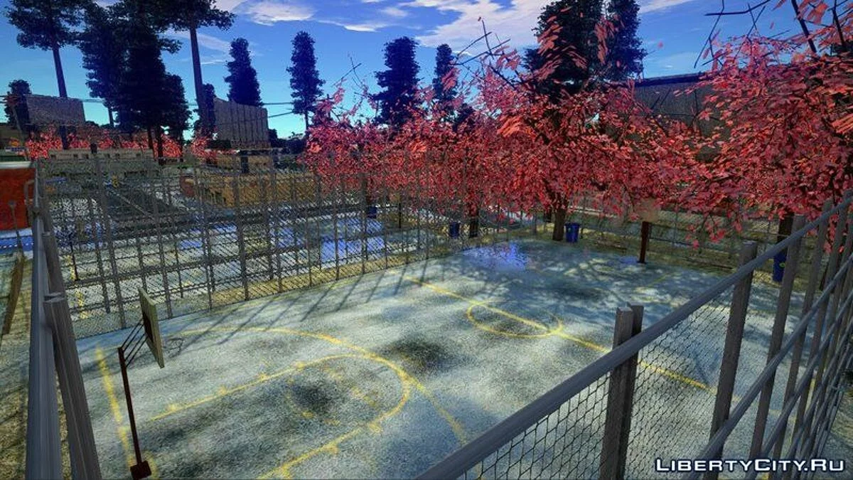 Баскетбольная площадка в аниме стиле / GTA San Andreas