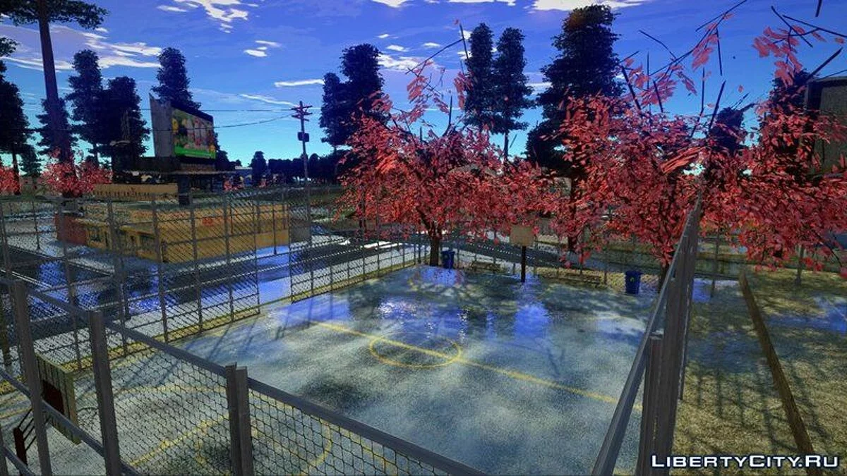 Баскетбольная площадка в аниме стиле / GTA San Andreas