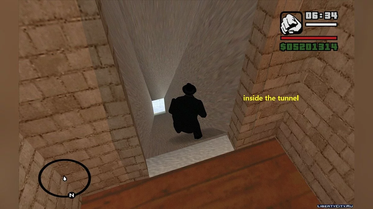 A tunnel connecting the interior of St. Mark’s Bistro and the streets of Liberty City / GTA San Andreas