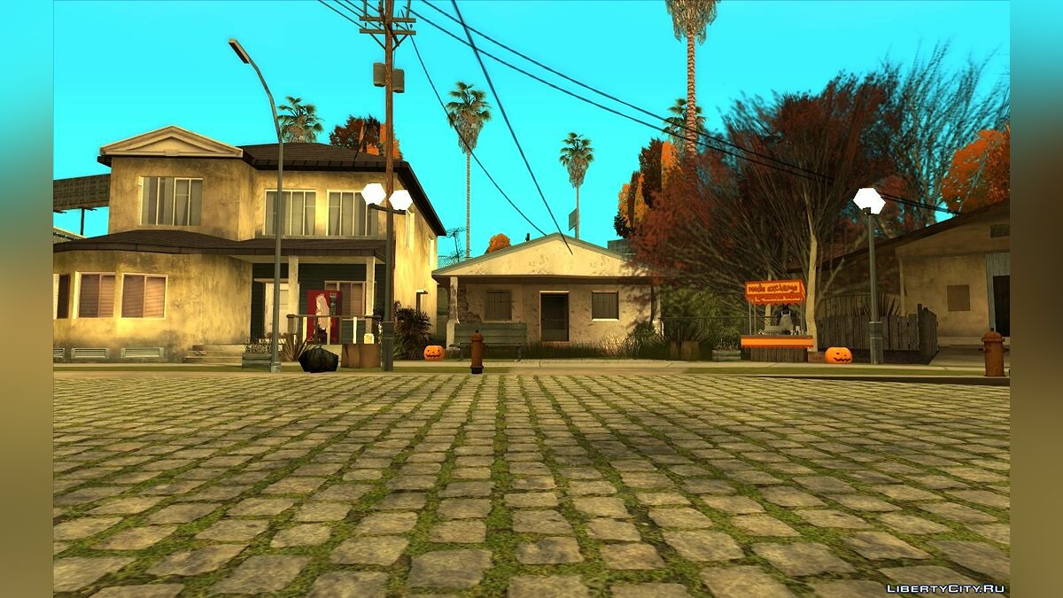 Декорации на Grove Street в честь Хэллоуина для GTA San Andreas - Картинка #8