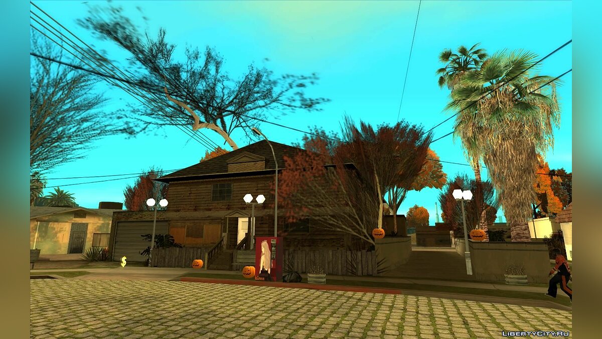 Декорации на Grove Street в честь Хэллоуина для GTA San Andreas - Картинка #5