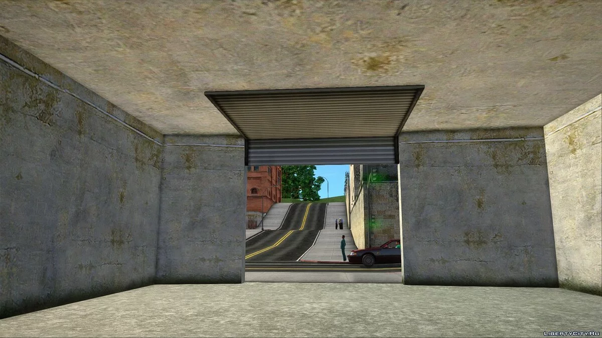 Открытый гаражный бокс в промзоне San Fierro / GTA San Andreas