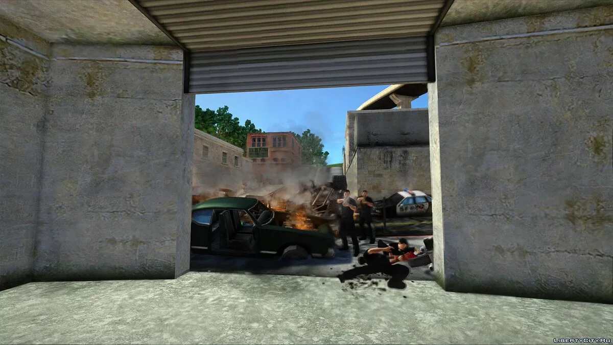 Открытый гаражный бокс в промзоне San Fierro / GTA San Andreas