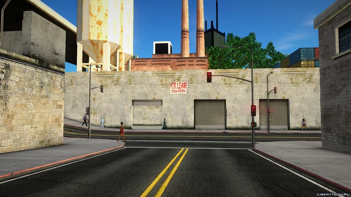 Открытый гаражный бокс в промзоне San Fierro / GTA San Andreas