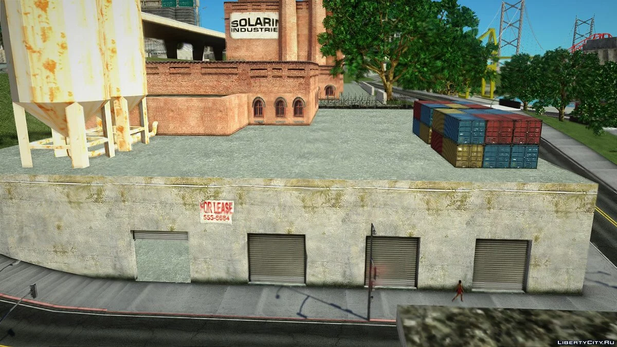 Открытый гаражный бокс в промзоне San Fierro / GTA San Andreas