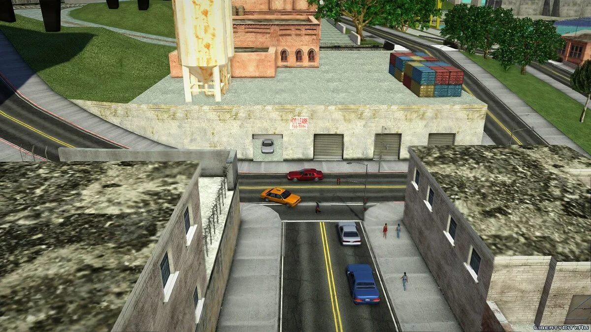 Открытый гаражный бокс в промзоне San Fierro / GTA San Andreas