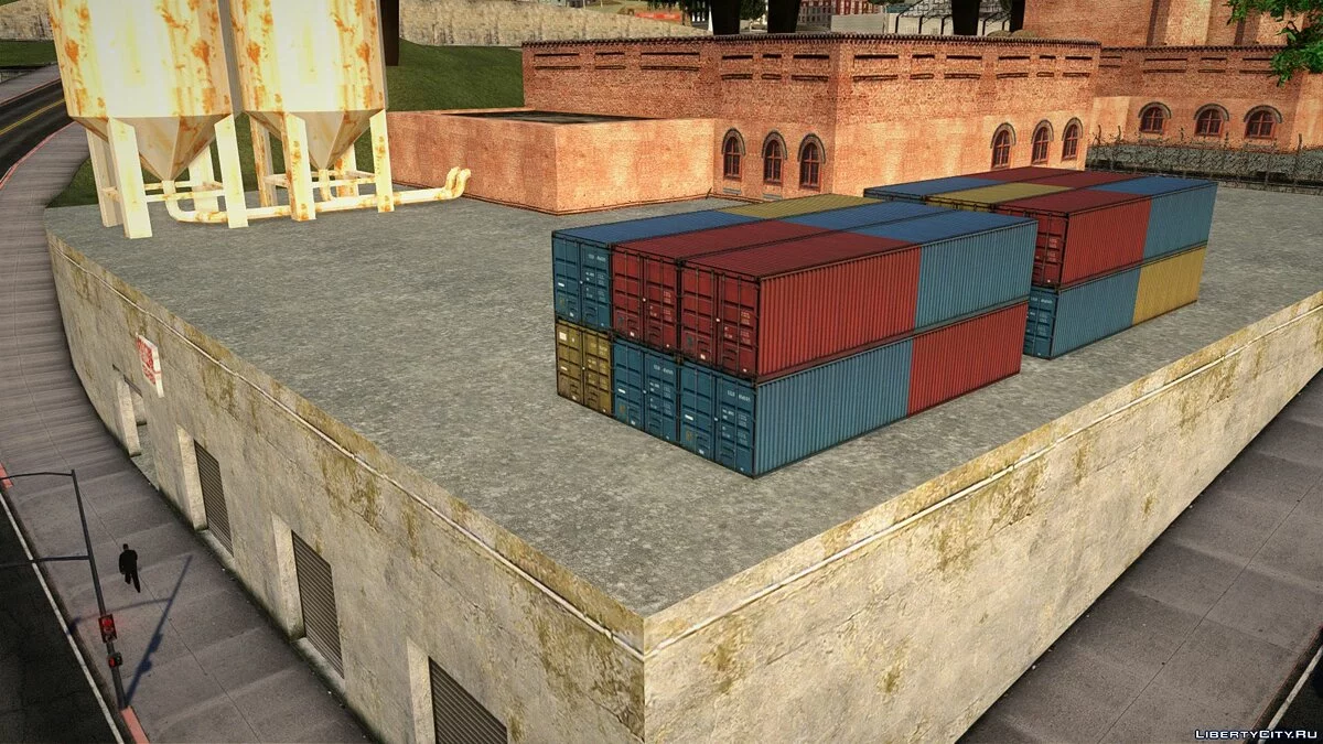 Открытый гаражный бокс в промзоне San Fierro / GTA San Andreas
