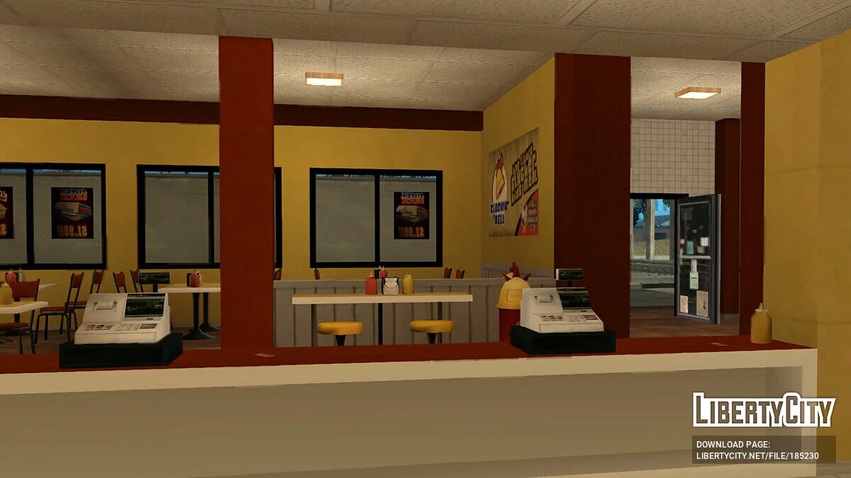 Новый интерьер Cluckin' Bell / GTA San Andreas