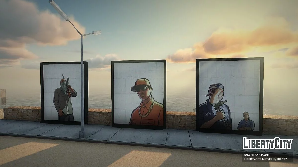 GTA Artwork in LS East Beach / GTA San Andreas