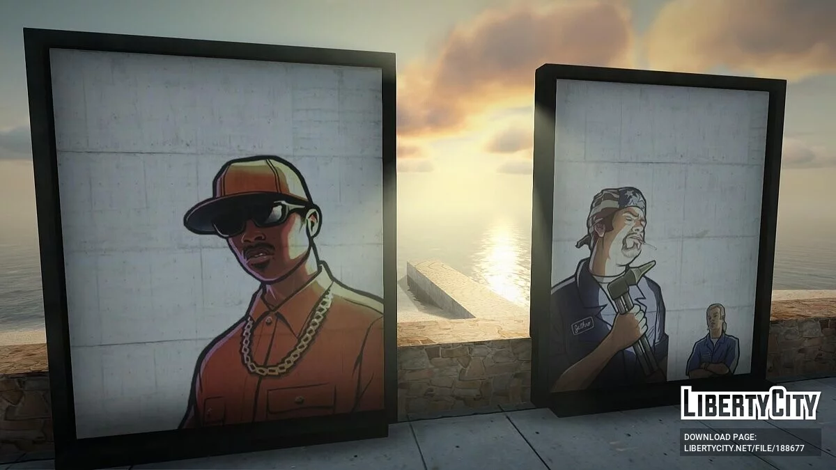 GTA Artwork in LS East Beach / GTA San Andreas
