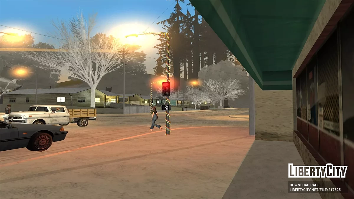 Новогодние гирлянды и светофоры / GTA San Andreas