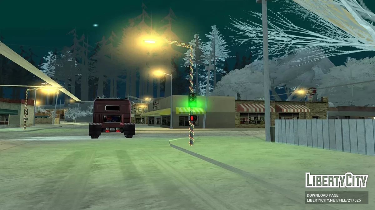 Новогодние гирлянды и светофоры / GTA San Andreas