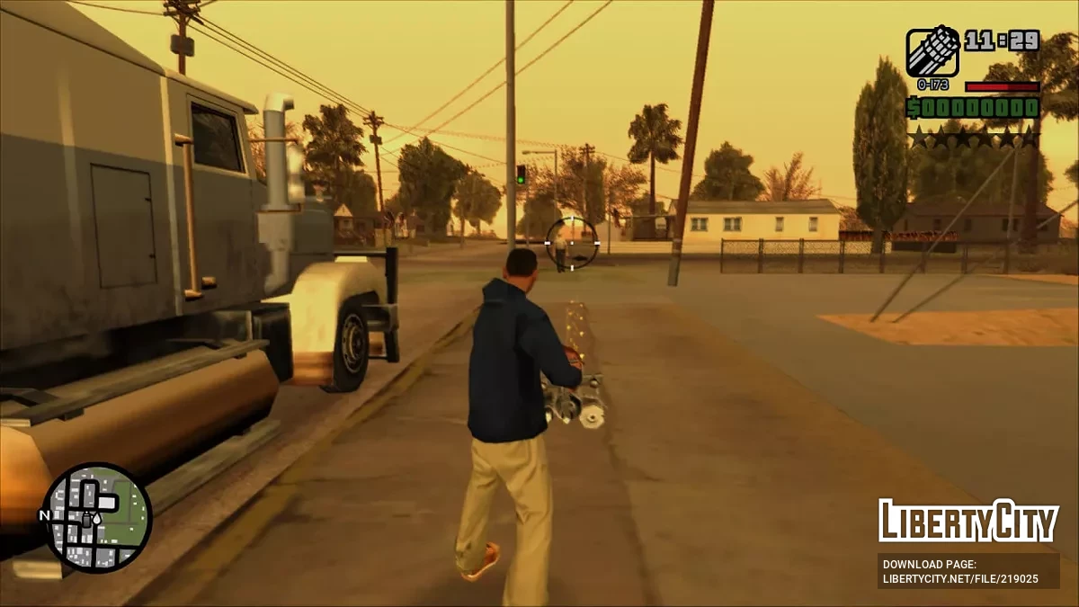 Автонаведение при прицеливании с минигана (GInput+) / GTA San Andreas