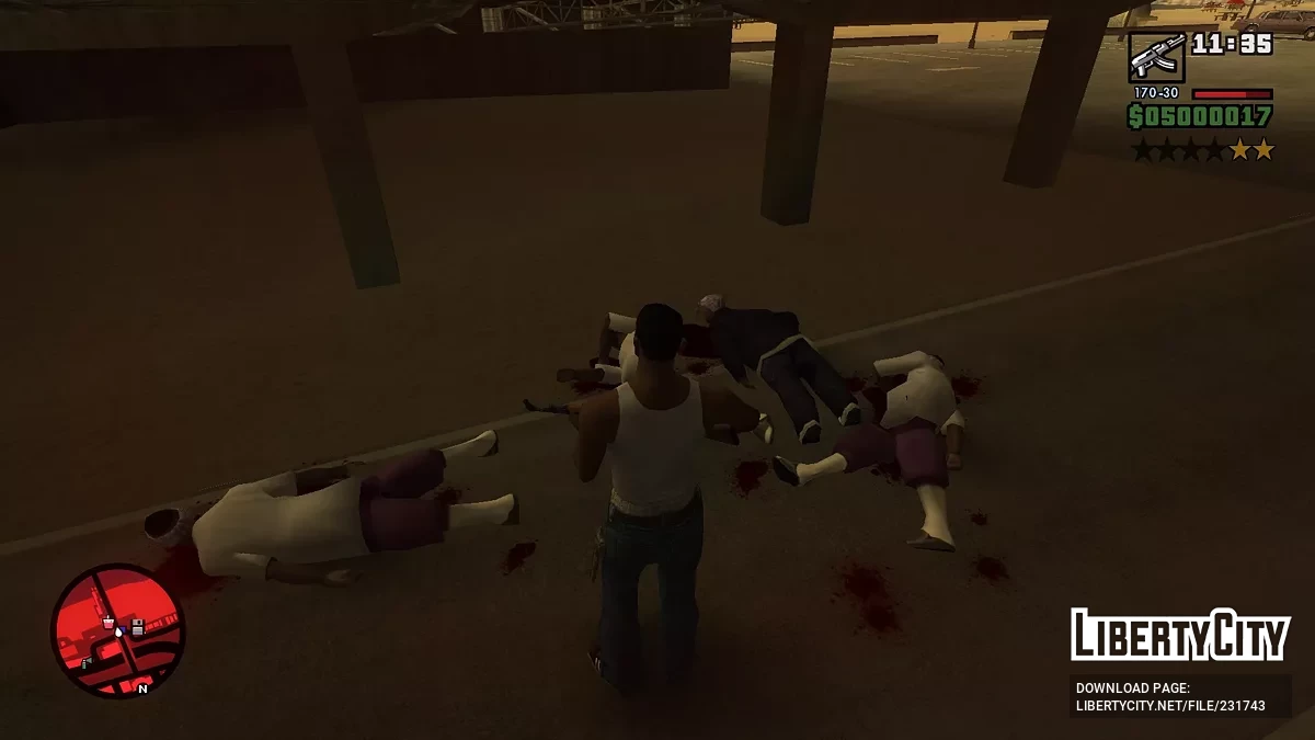 Реалистичная конфигурация физики пуль с эффектом рэгдолл / GTA San Andreas