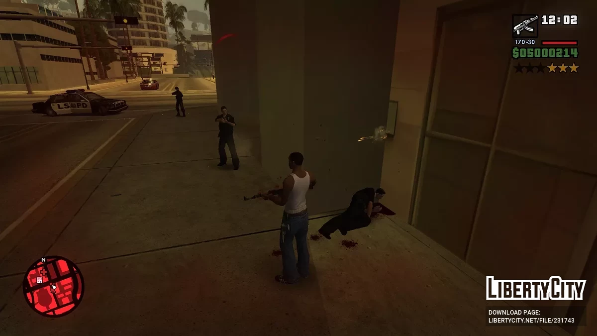 Реалистичная конфигурация физики пуль с эффектом рэгдолл / GTA San Andreas