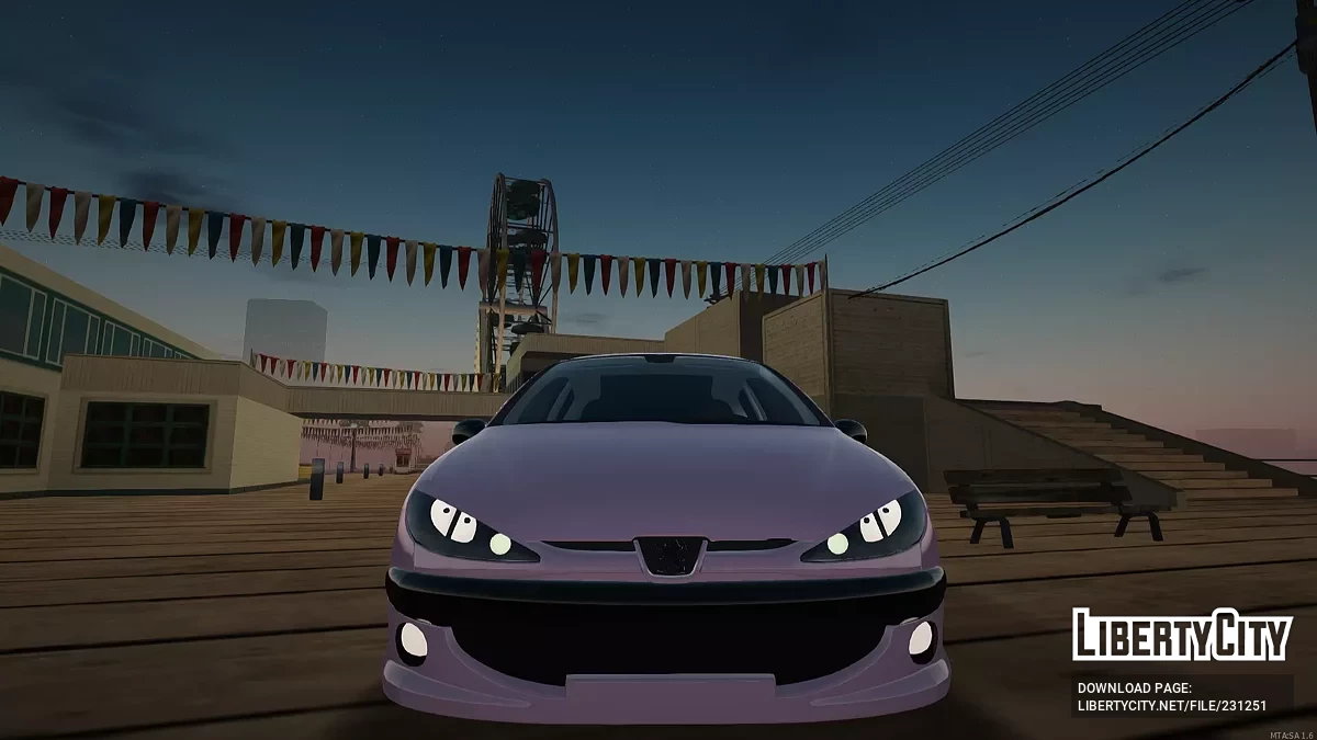 Peugeot 206 – Индивидуальные аксессуары и версия с изменением цвета / GTA San Andreas