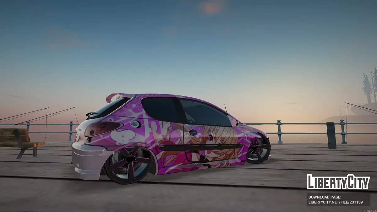 Peugeot 206 – Девчачий Аниме Эдишн (Милый Розовый Стиль) / GTA San Andreas