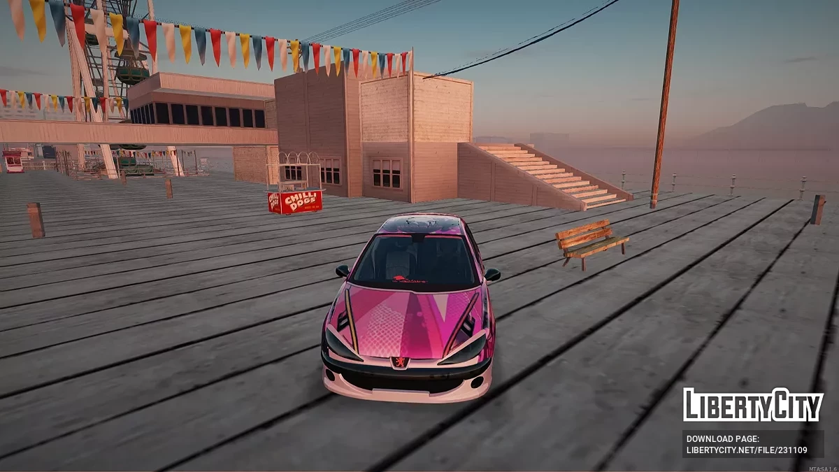 Peugeot 206 – Девчачий Аниме Эдишн (Милый Розовый Стиль) / GTA San Andreas