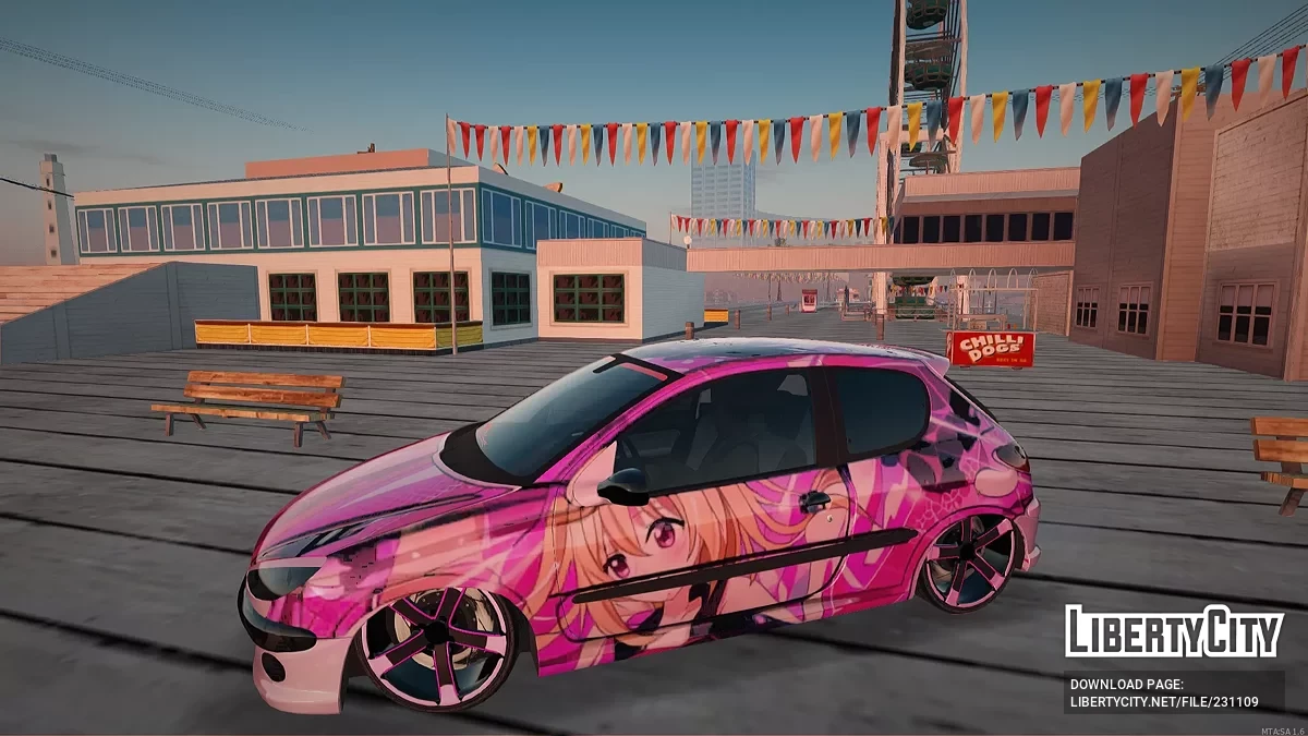 Peugeot 206 – Девчачий Аниме Эдишн (Милый Розовый Стиль) / GTA San Andreas