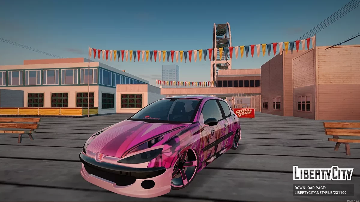 Peugeot 206 – Девчачий Аниме Эдишн (Милый Розовый Стиль) / GTA San Andreas