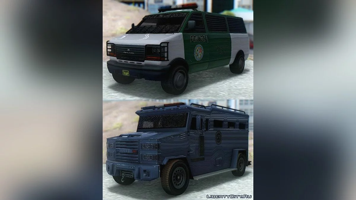 GTA V Declasse Burrito Transport & Brute Riot Police / GTA San Andreas